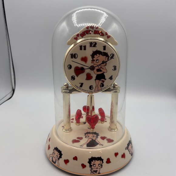 Vintage Betty Boop Porcelain Collectible Anniversary Dome Clock Tested & Working - Picture 1 of 14